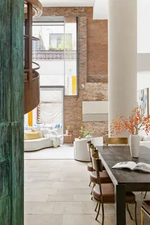 a outdoor space with lots of white furniture