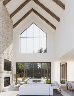 a bathroom with a bathtub and a mirror