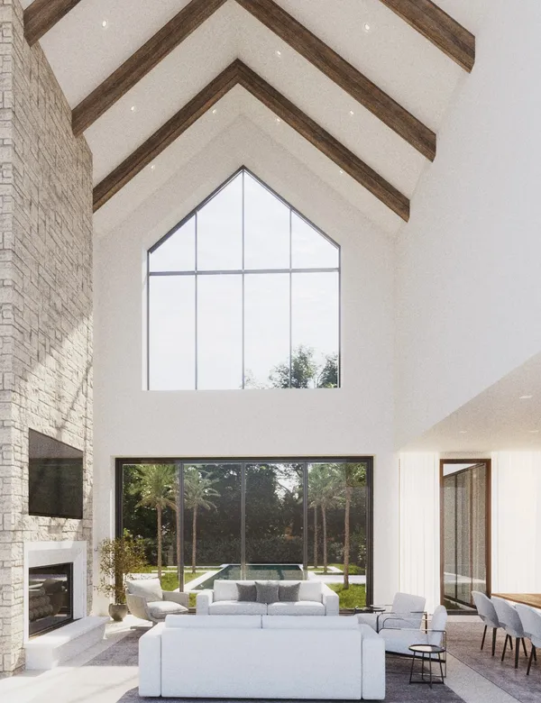 a bathroom with a bathtub and a mirror