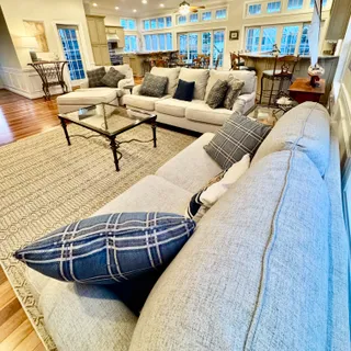 a living room with furniture