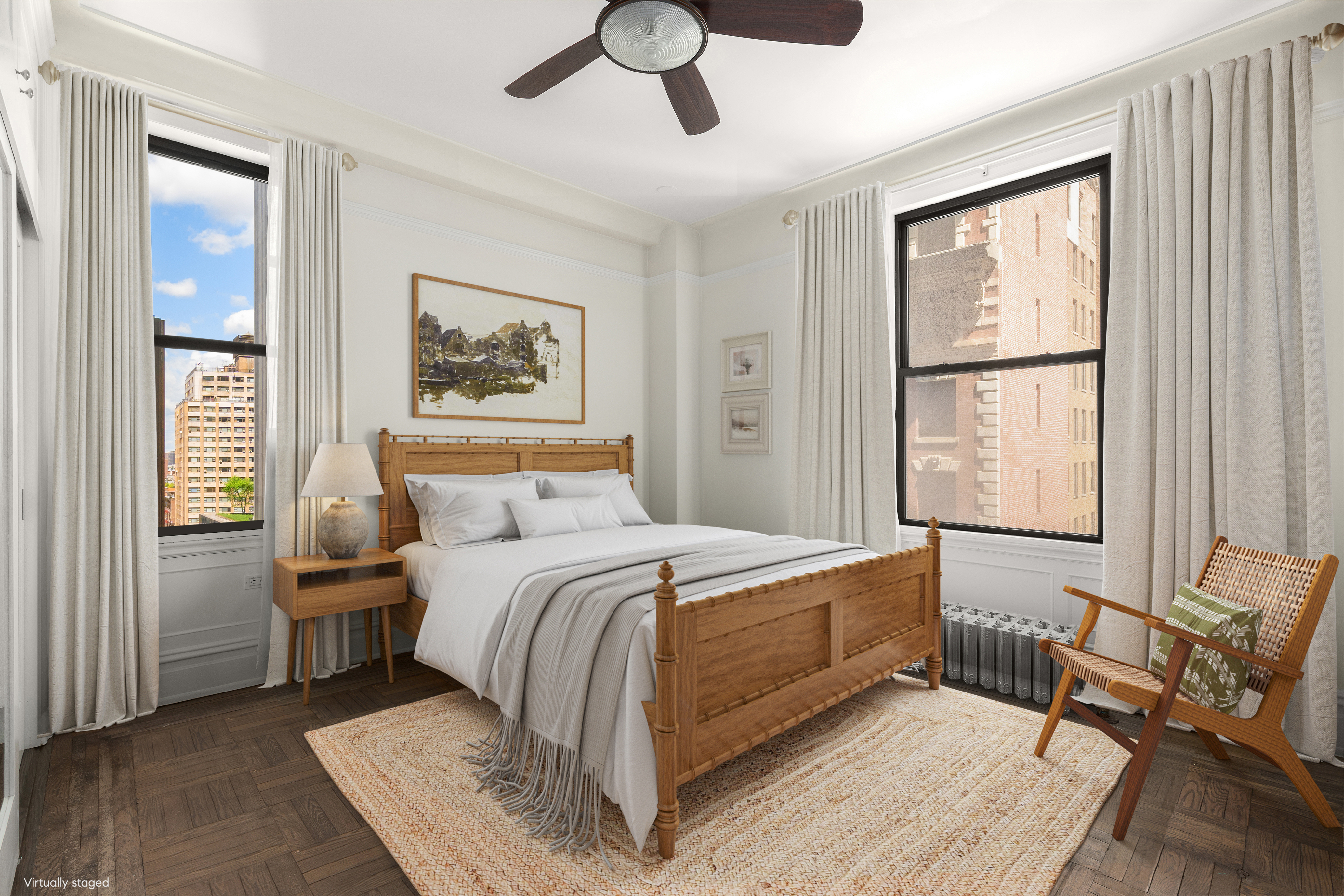 200 West 54th Street, Unit 8G Manhattan, NY 10019 - Photo 6 of 11 a bedroom with a bed and window