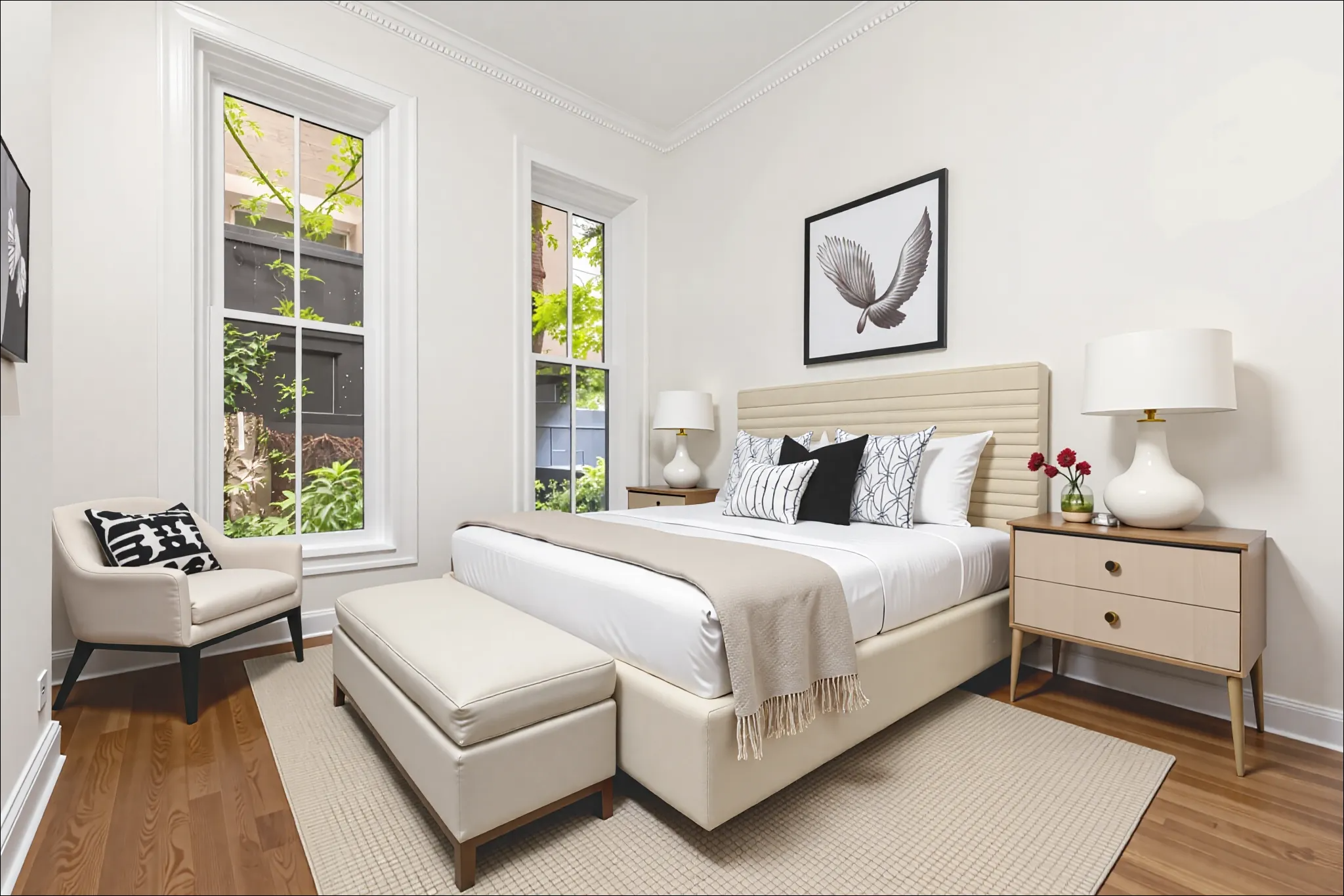 157 East 75th Street, Unit 1E Manhattan, NY 10021 - Photo 4 of 11 a bedroom with a bed and a couch