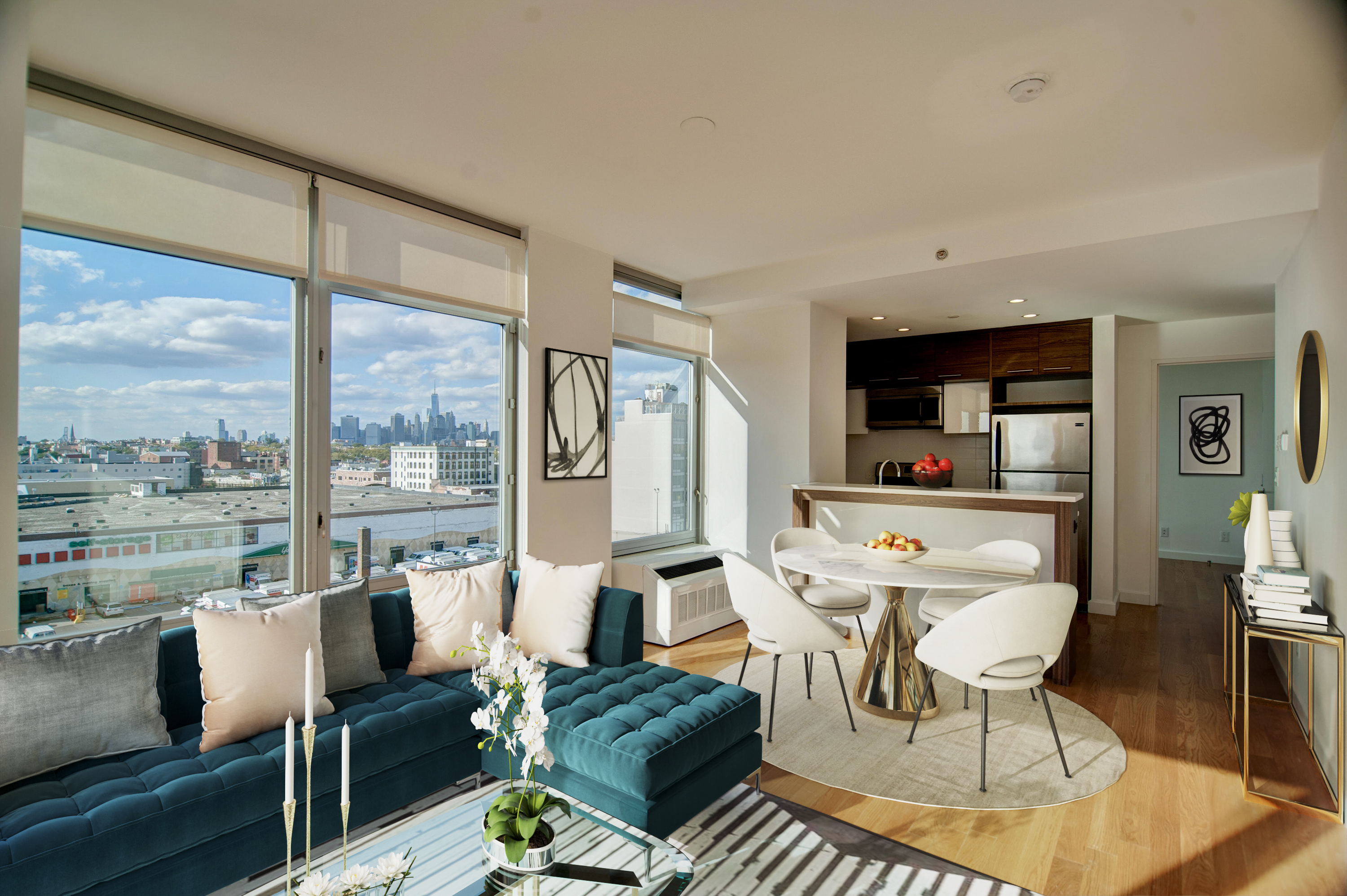 267 6th Street, Unit 7K Brooklyn, NY 11215 - Photo 1 of 17 a living room with furniture and a floor to ceiling window