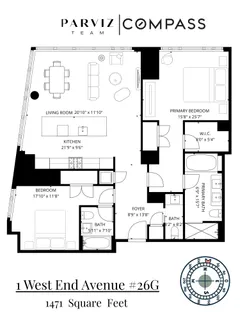 $3,395,000 | 1 West End Avenue, Unit 26G | Upper West Side