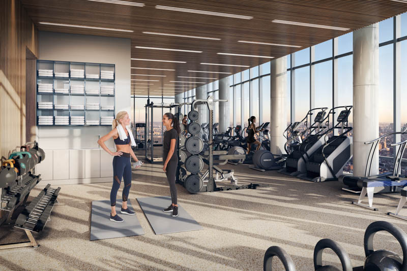 15 Hudson Yards, Unit 66F Manhattan, NY 10001 - Photo 12 of 23 a view of a room with gym equipment