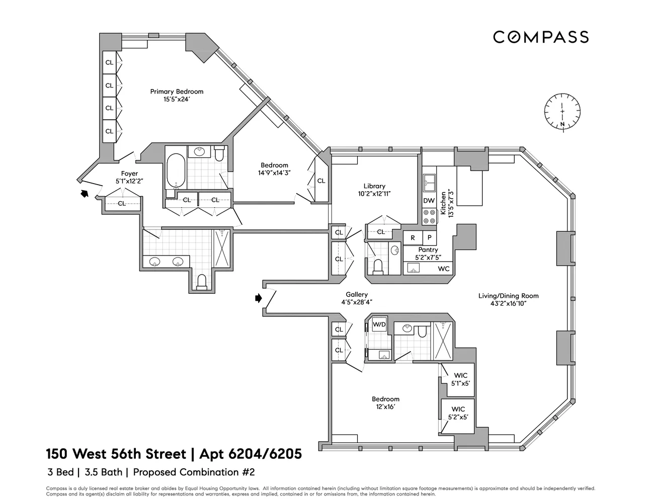 $3,950,000 | 150 West 56th Street, Unit 6204-6205 | Theater District