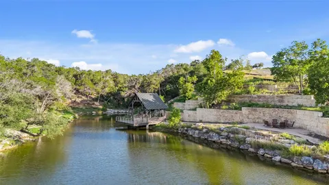 a view of a lake with houses