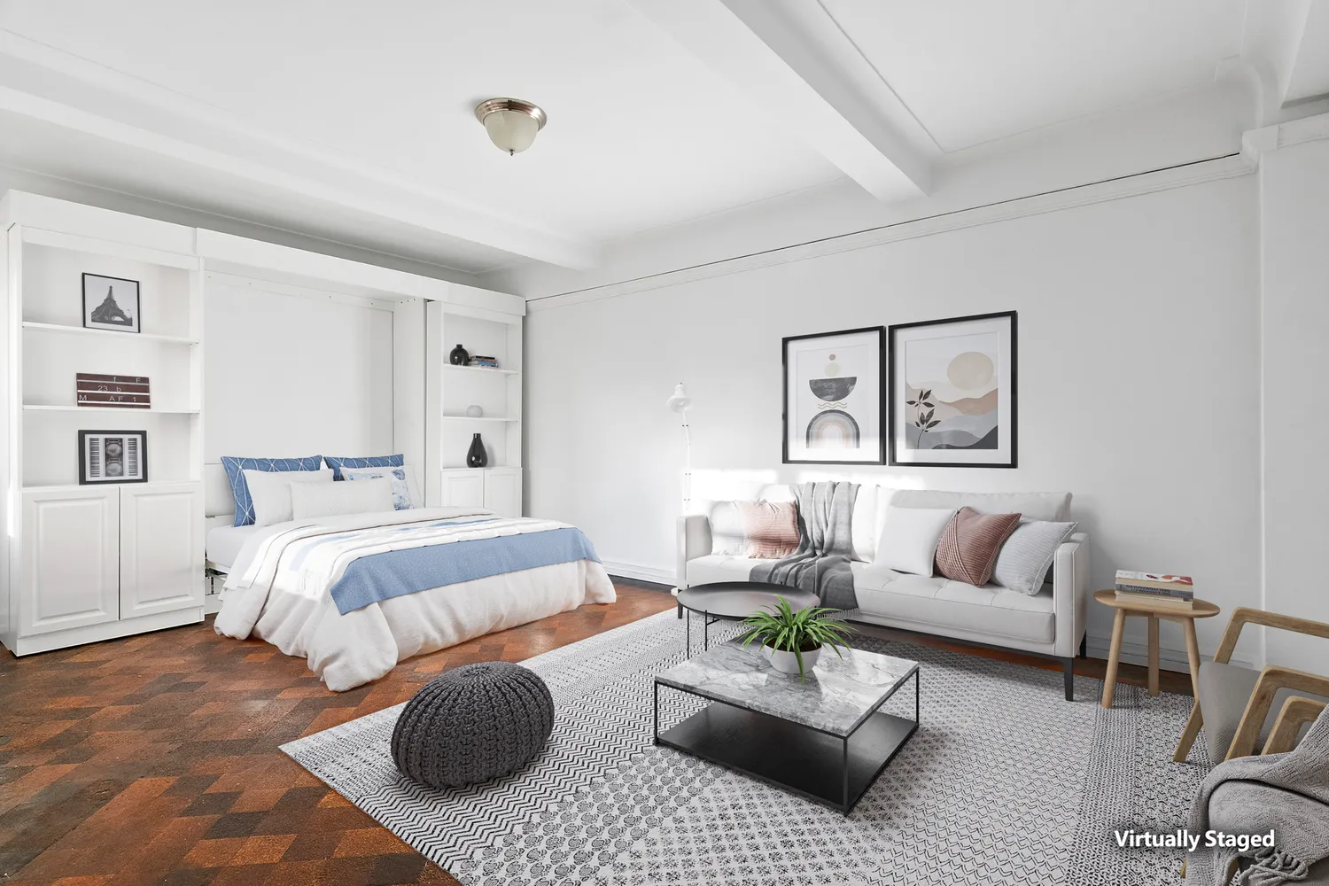 a bedroom with furniture and a couch