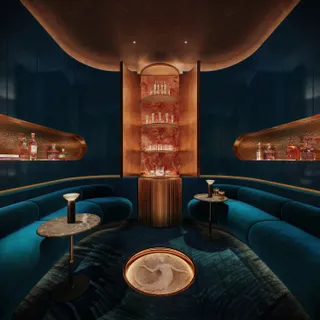 a workspace with furniture