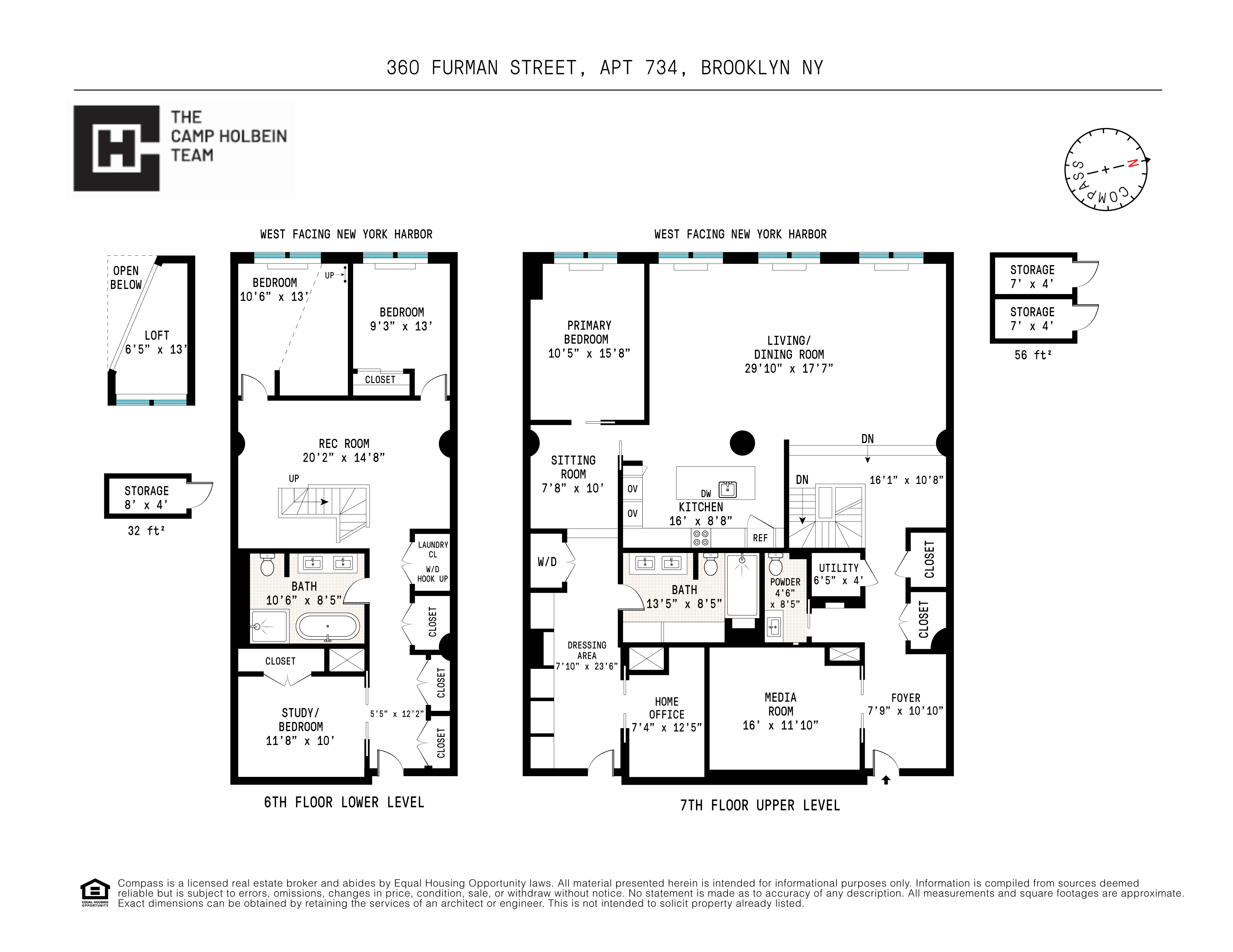 360 Furman Street, Unit 734 Brooklyn, NY 11201 - Photo 31 of 31 a picture of a floor plan