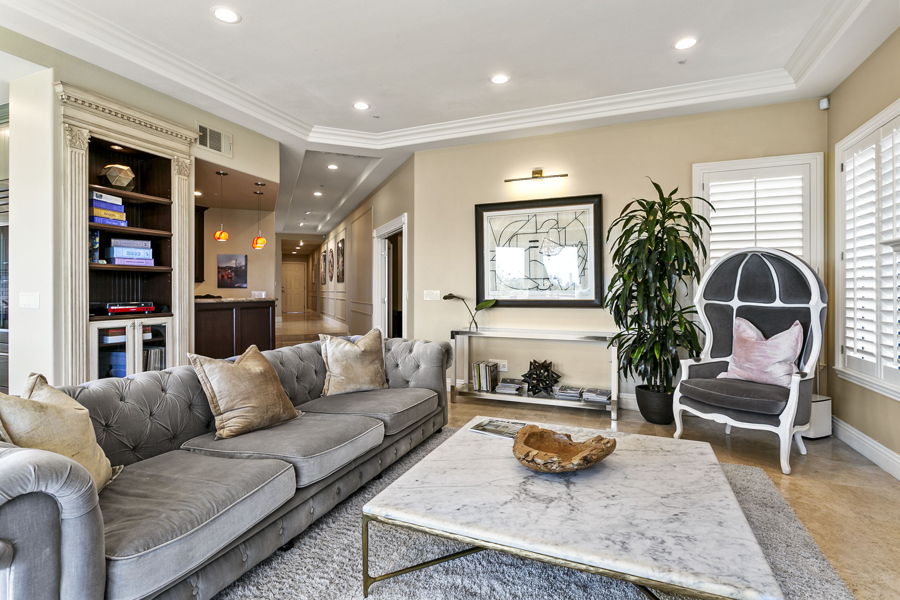 10 Vista Montemar Laguna Niguel, CA 92677 - Photo 34 of 67 a living room with furniture flat screen tv and a fireplace