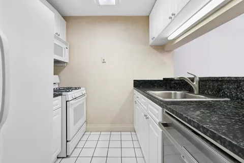 a kitchen with a sink cabinets and stainless steel appliances