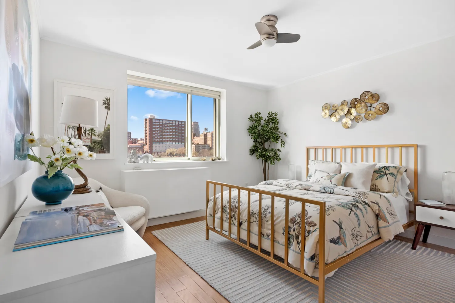 a bed room with a bed and a couch