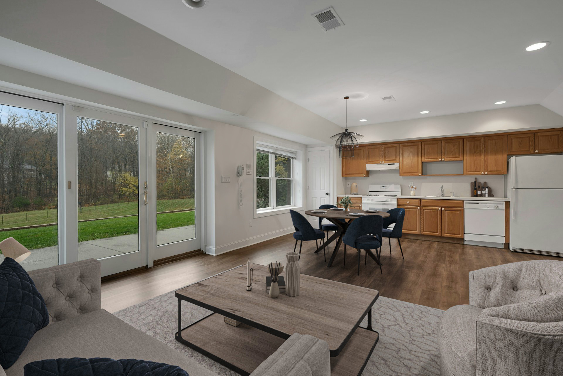 3 Kensington Court Warren, NJ 07059 - Photo 51 of 66 a living room with furniture and a view of kitchen