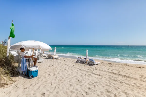 a view of an ocean and beach