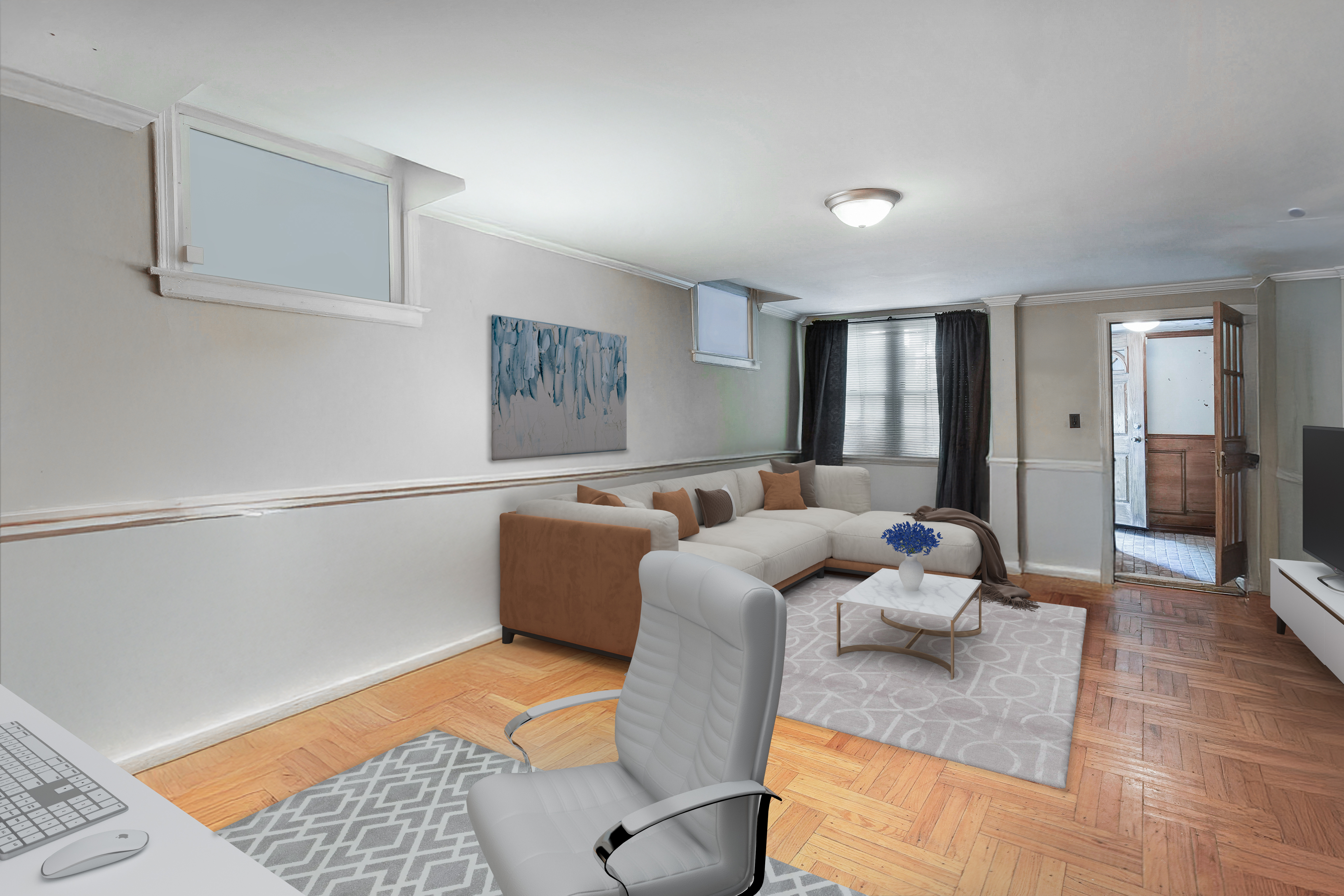 233 Battery Avenue Brooklyn, NY 11209 - Photo 11 of 26 a living room with furniture and a rug