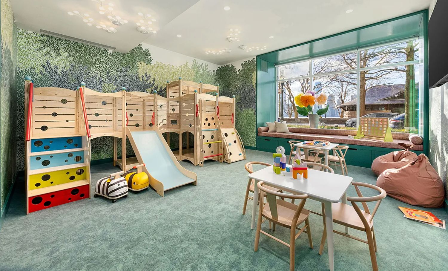 a play room with furniture