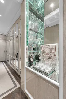 a view of a living room kitchen and furniture