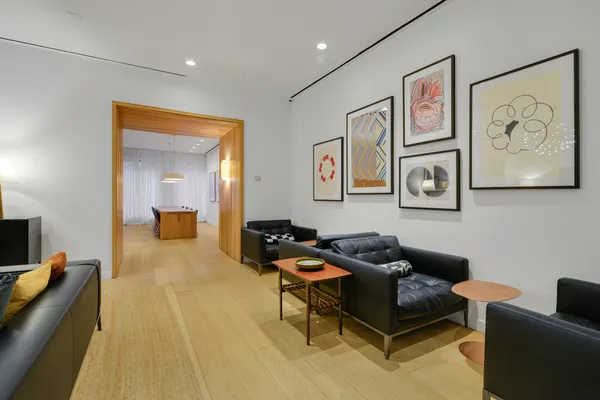 a living room with furniture and a couch