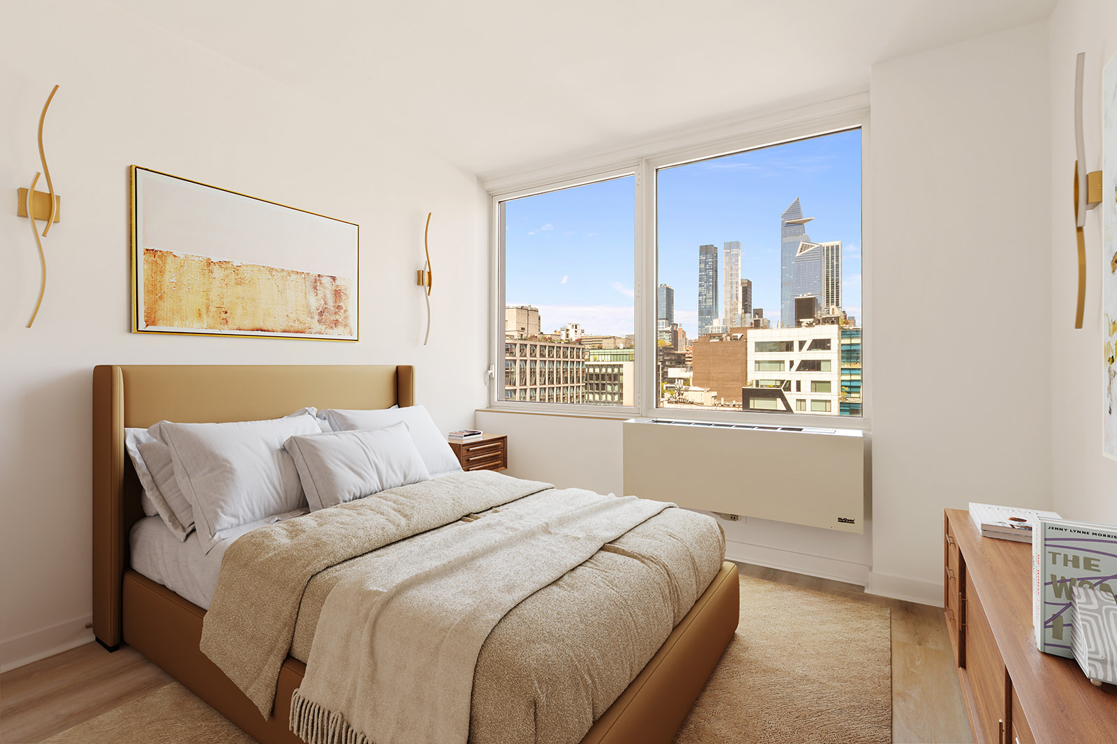 450 West 17th Street, Unit 1123 Manhattan, NY 10011 - Photo 2 of 6 a bedroom with a large bed and a window