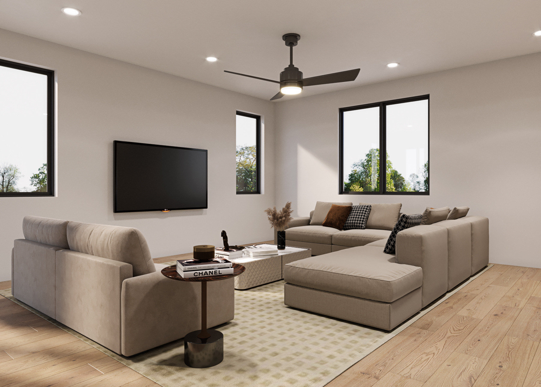 505 Philco Drive, Unit 1 2 3 Austin, TX 78745 - Photo 5 of 12 a living room with furniture and a flat screen tv