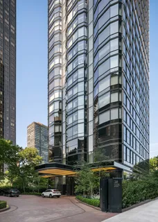 a front view of a building with street view