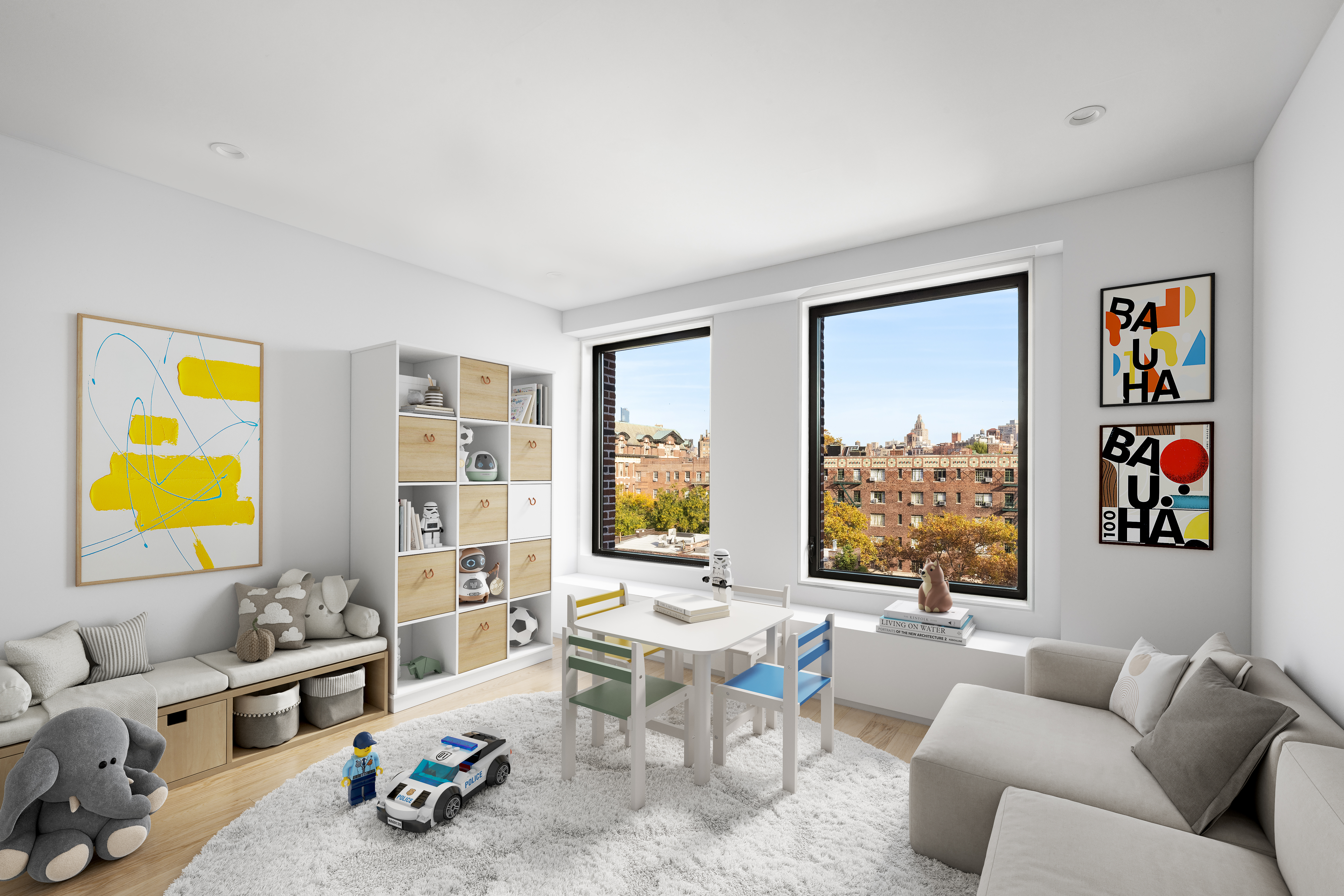 100 Barrow Street, Unit 7/8A Manhattan, NY 10014 - Photo 17 of 23 a living room with furniture and a large window