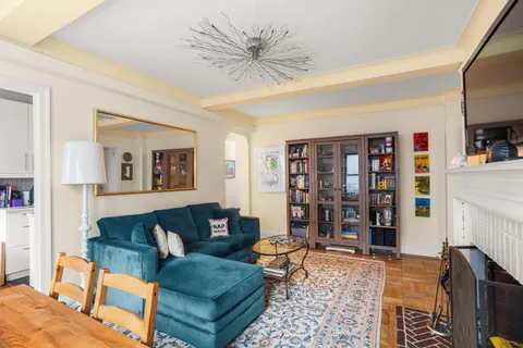 a living room with furniture and a couch