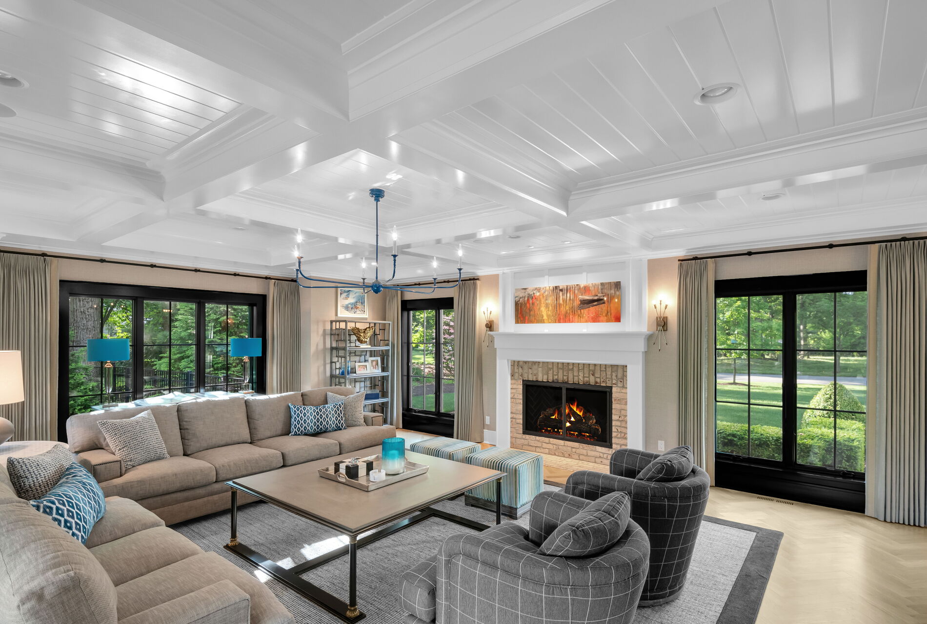 838 Seneca Road Franklin Lakes, NJ 07417 - Photo 17 of 92 a living room with furniture fireplace and window