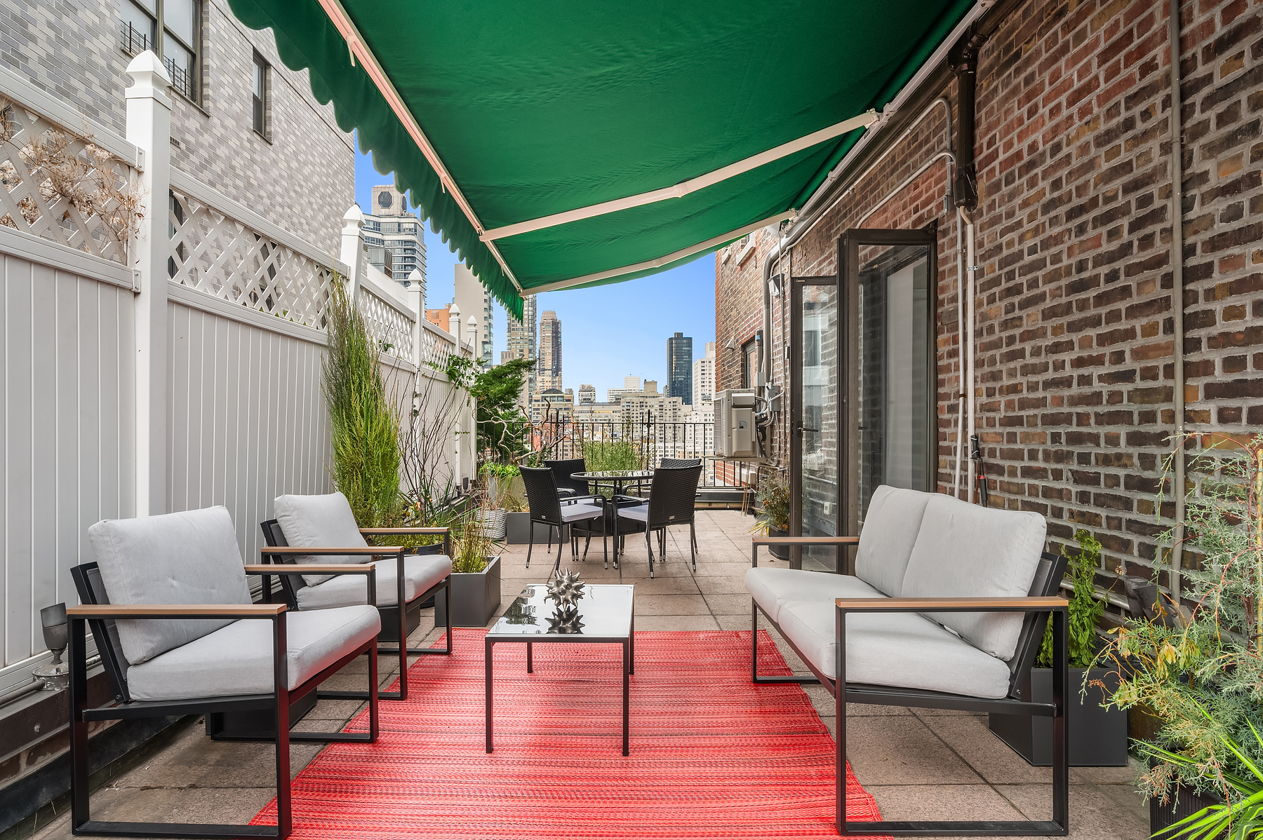 a outdoor space with furniture