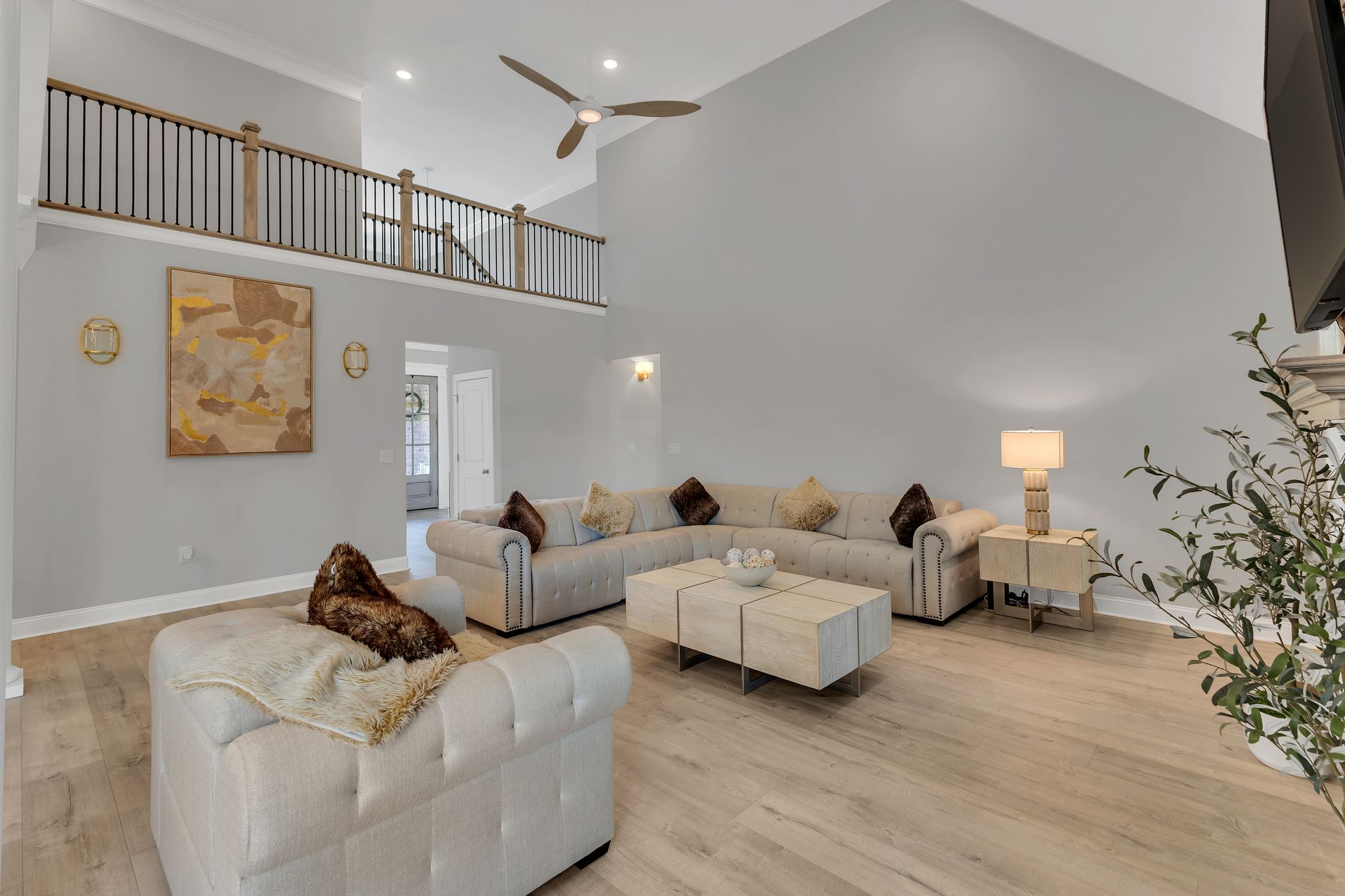 1484 Overlook Point Clarksville, TN 37043 - Photo 15 of 53 a living room with furniture and a chandelier