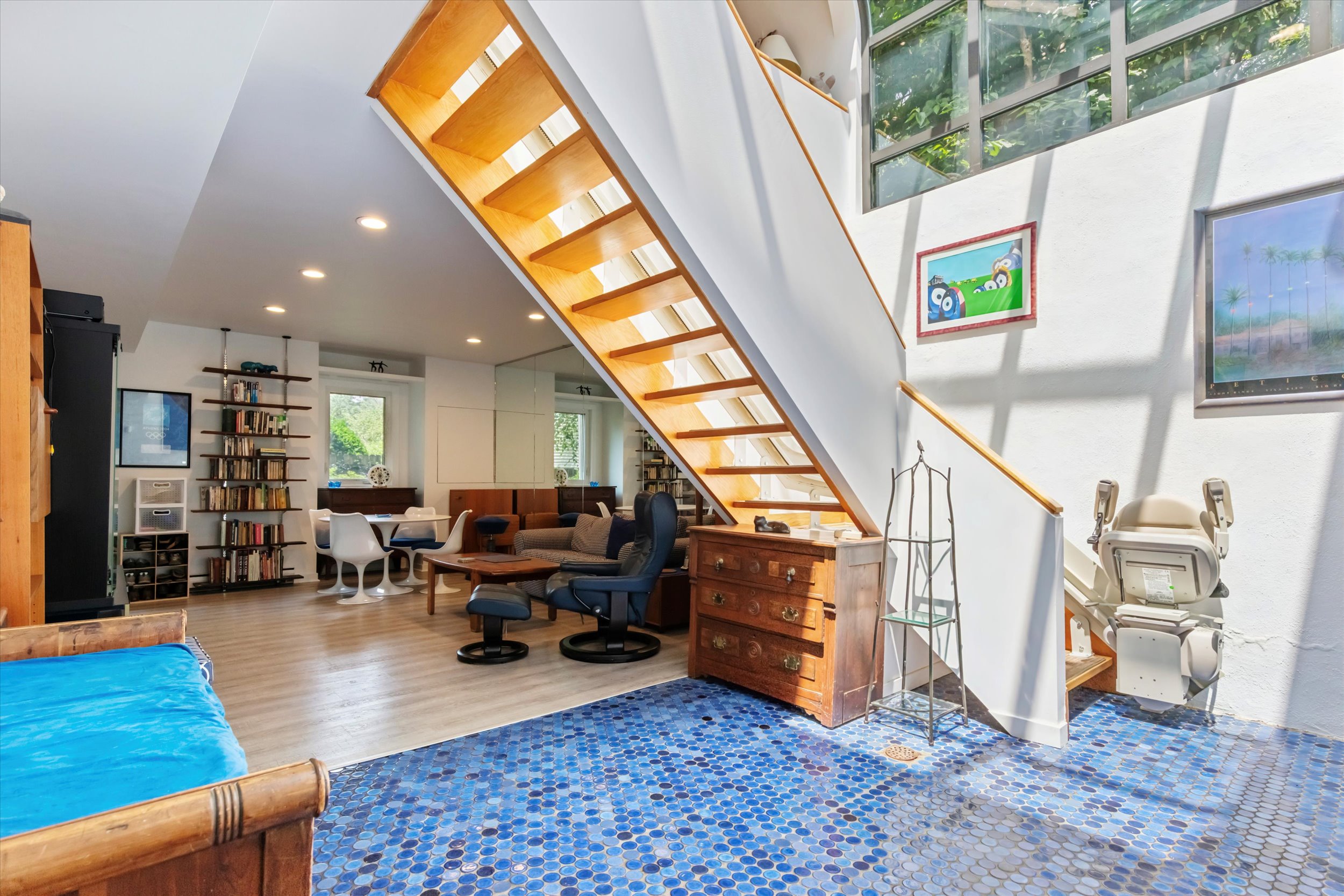 376 Merion Road Merion Station, PA 19066 - Photo 21 of 35 a living room with furniture floor to ceiling window and wooden floor