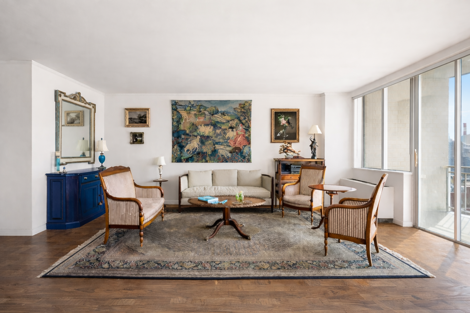 515 East 79th Street, Unit 15A Manhattan, NY 10075 - Photo 2 of 26 a living room with furniture and a rug