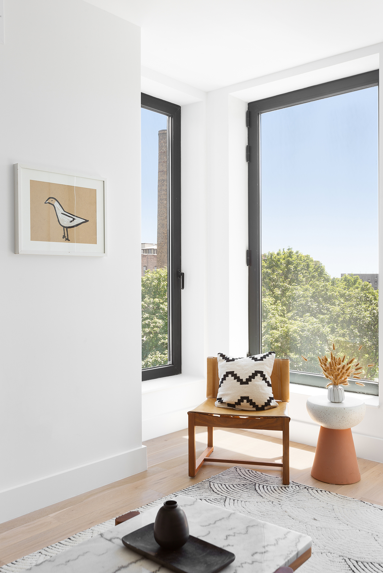 111 Montgomery Street, Unit 6K Brooklyn, NY 11225 - Photo 3 of 13 a living room with furniture and a floor to ceiling window