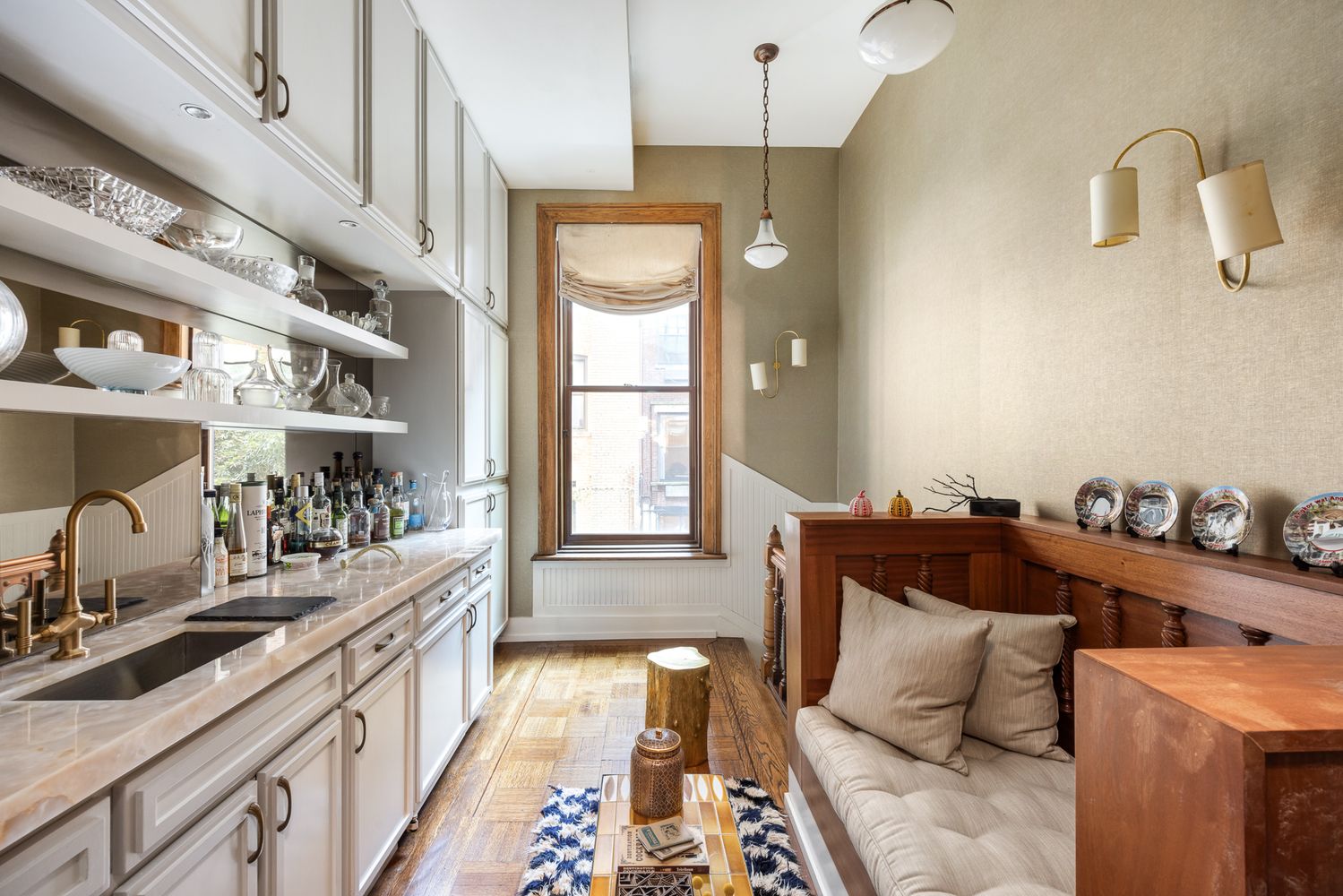 a bedroom with furniture and a window