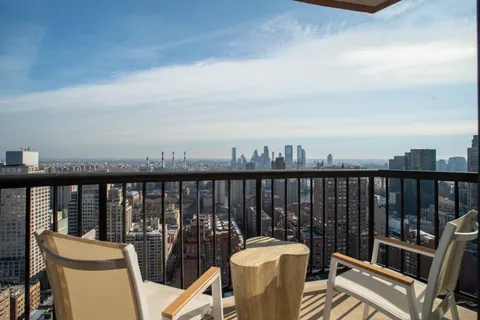 a view of balcony with city view