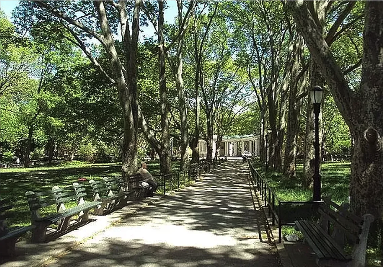 68 Maspeth Avenue, Unit 3A Brooklyn, NY 11211 - Photo 8 of 9 a view of a yard with plants and large trees