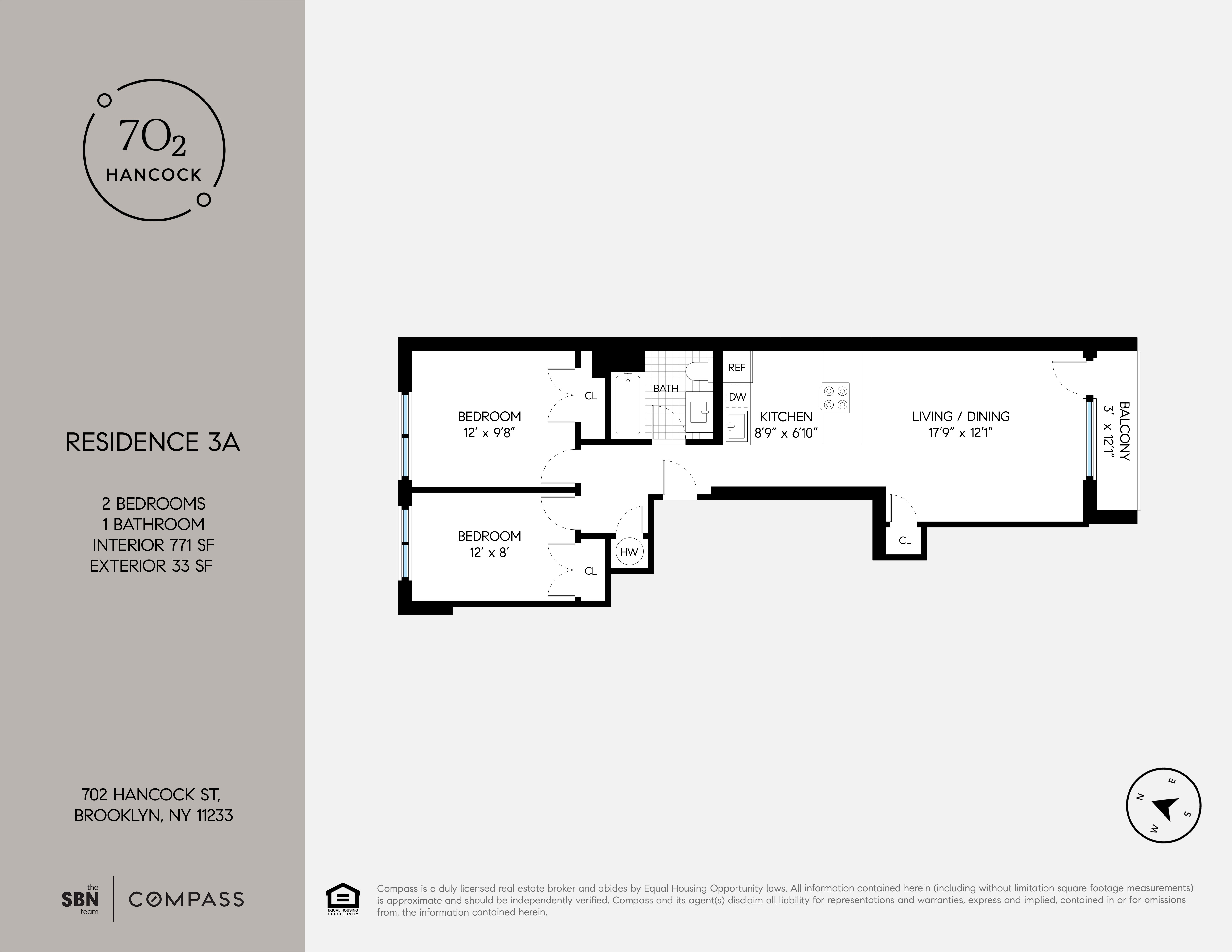 702 Hancock Street, Unit 3A Brooklyn, NY 11233 - Photo 12 of 12 a picture of a floor plan