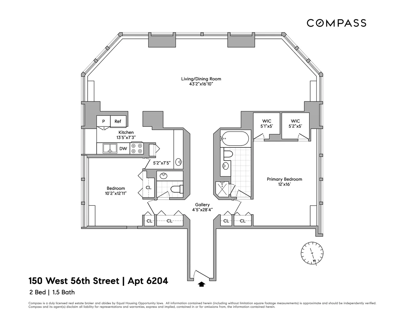 $2,650,000 | 150 West 56th Street, Unit 6204 | Theater District