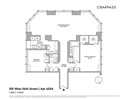 $2,650,000 | 150 West 56th Street, Unit 6204 | Theater District