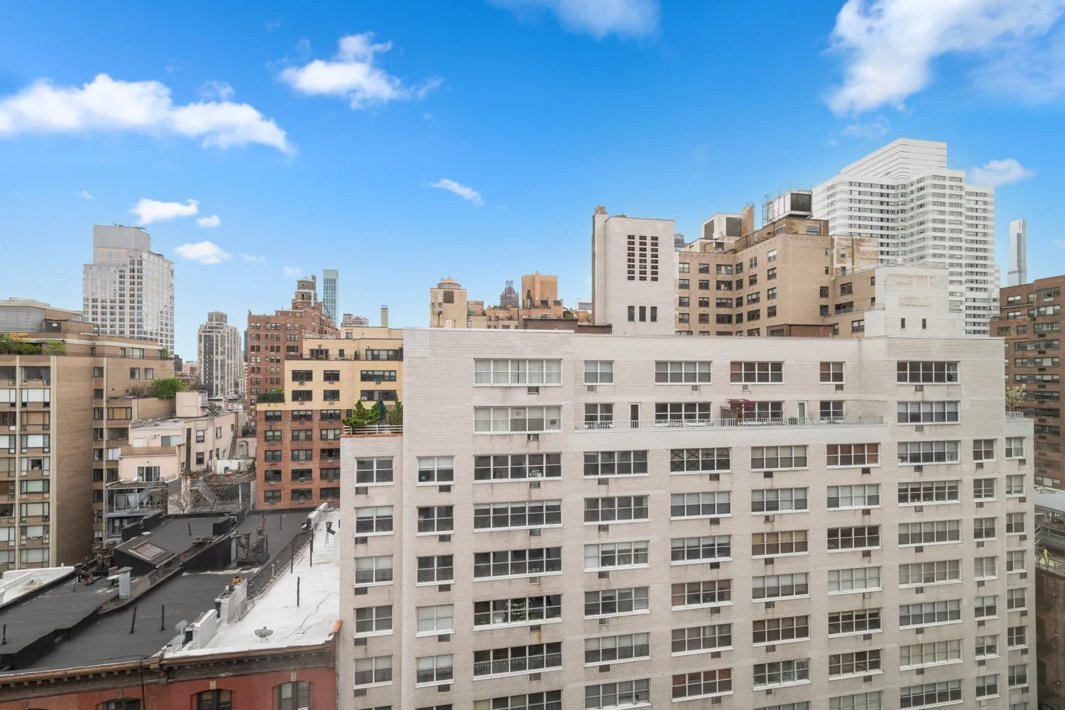 a view of a building with a city view