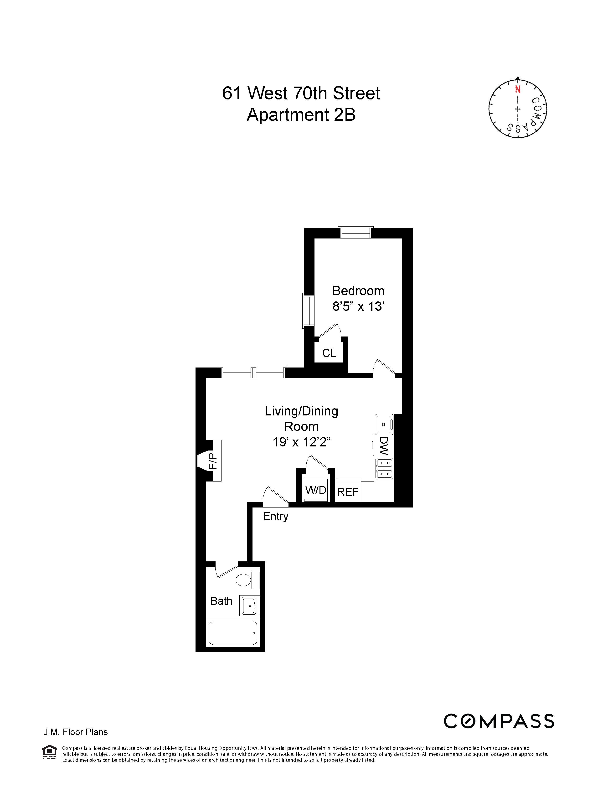 61 West 70th Street, Unit 2B Manhattan, NY 10023 - Photo 7 of 7 a picture of a floor plan