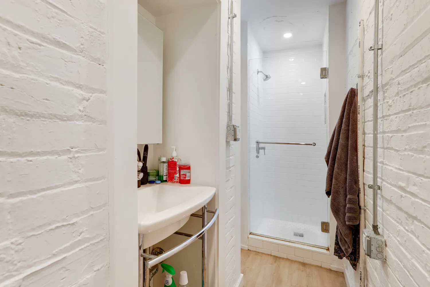 a view of a hallway with entryway