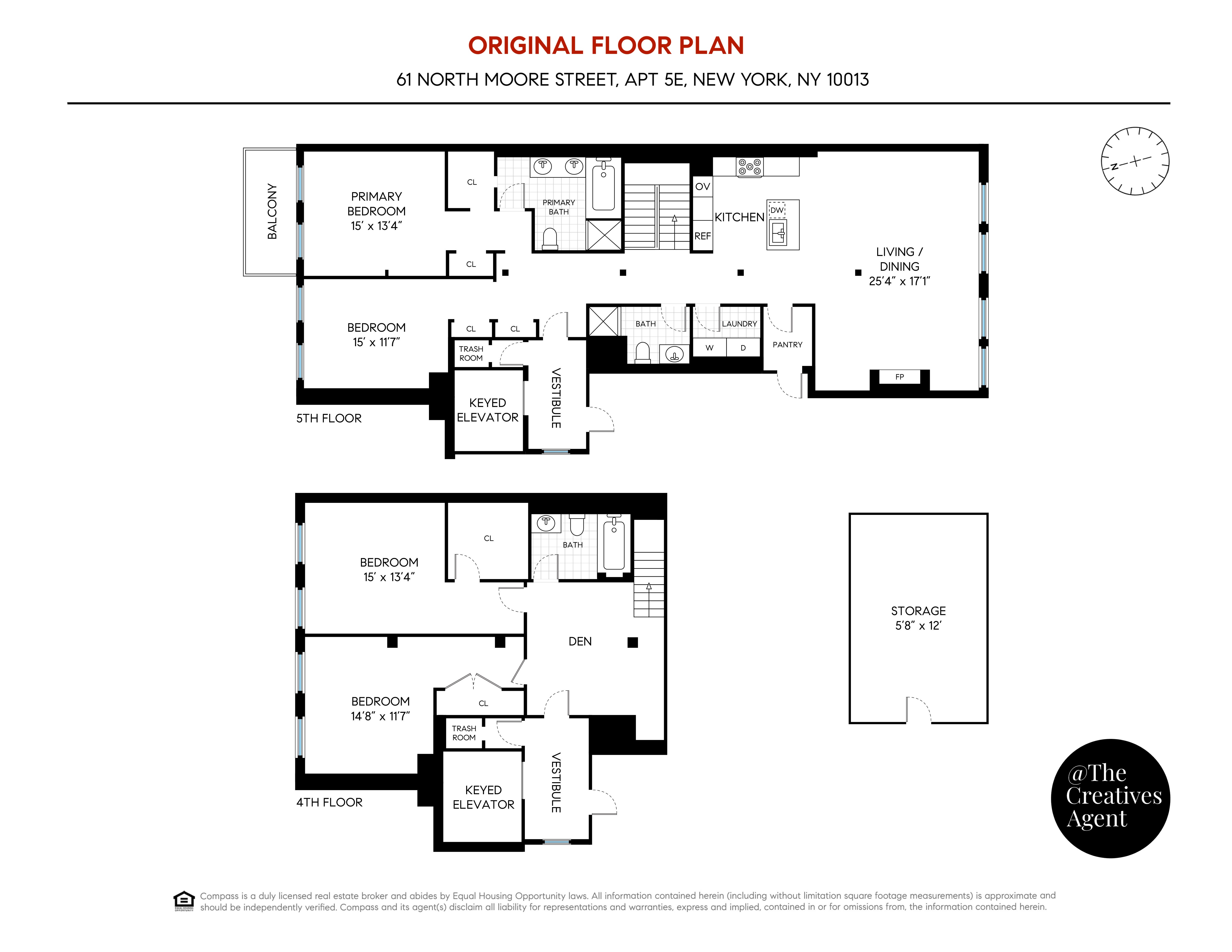 61 North Moore Street, Unit 5E Manhattan, NY 10013 - Photo 2 of 3 a picture of a floor plan