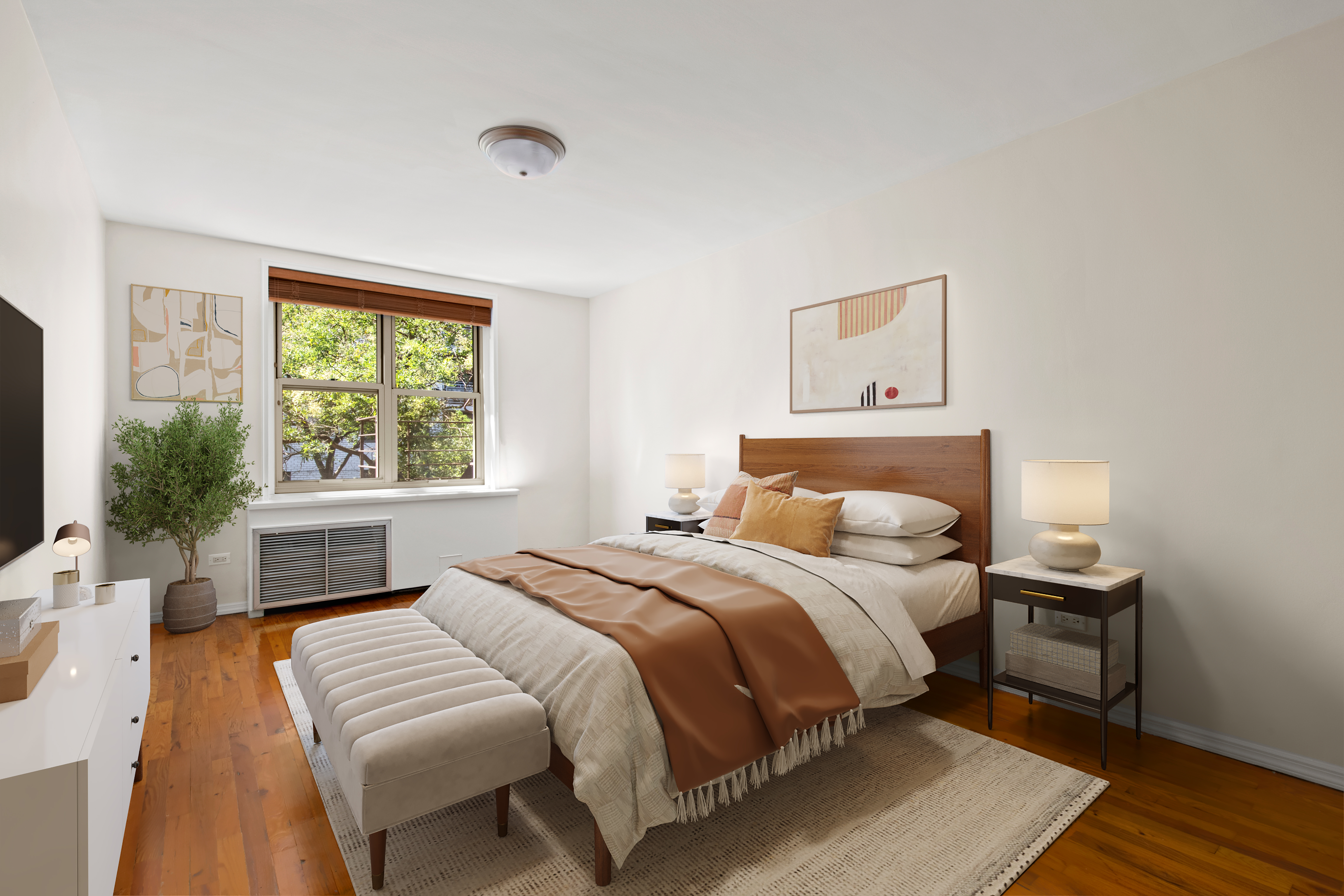 309 East 87th Street, Unit 5A Manhattan, NY 10128 - Photo 4 of 9 a bedroom with a bed and a window