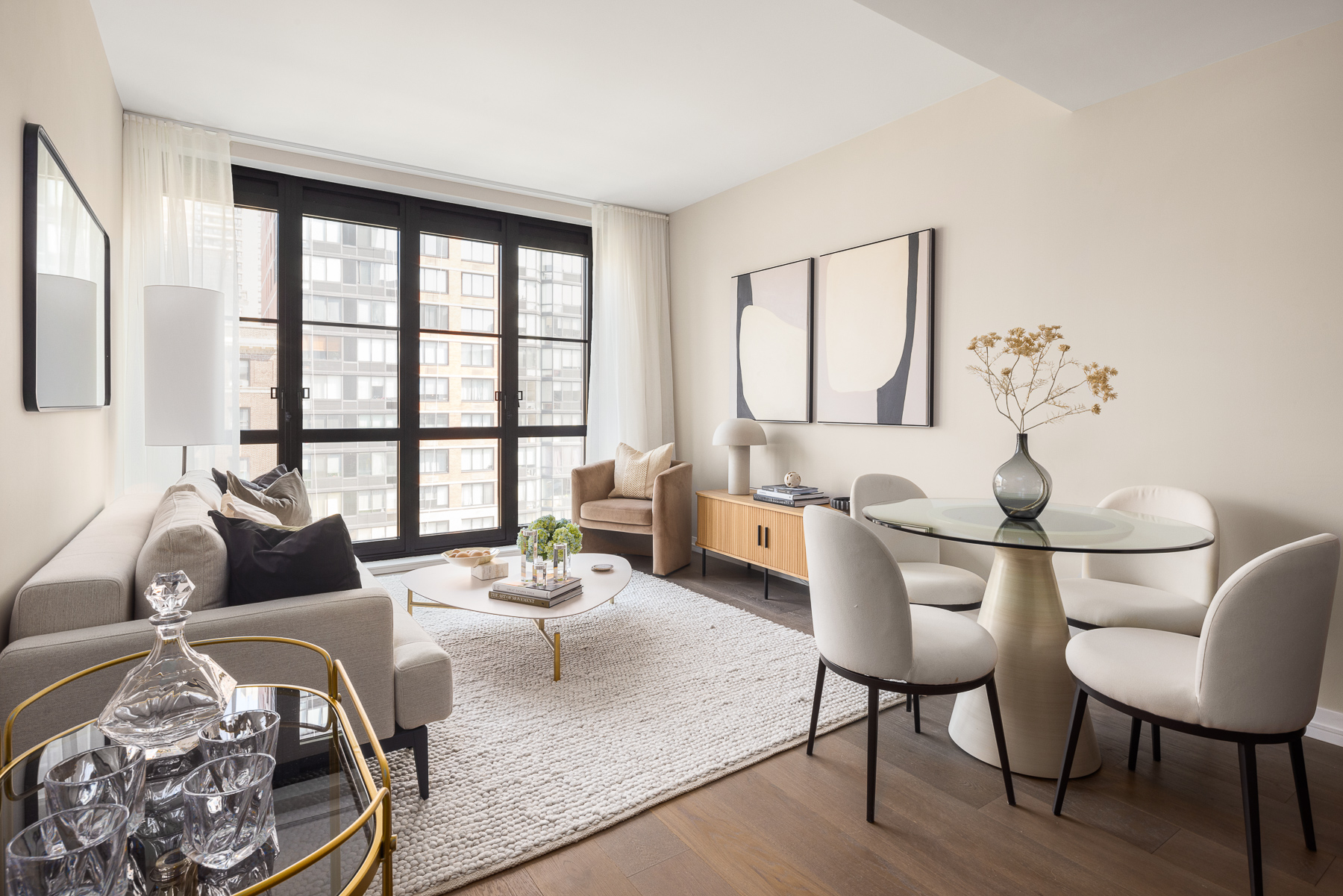 250 West 96th Street, Unit 5F Manhattan, NY 10025 - Photo 3 of 25 a living room with furniture and a large window