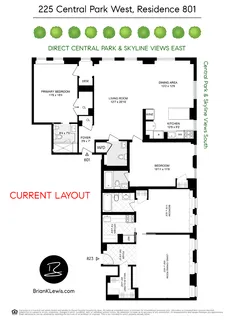 $3,995,000 | 225 Central Park West, Unit 801 | Upper West Side