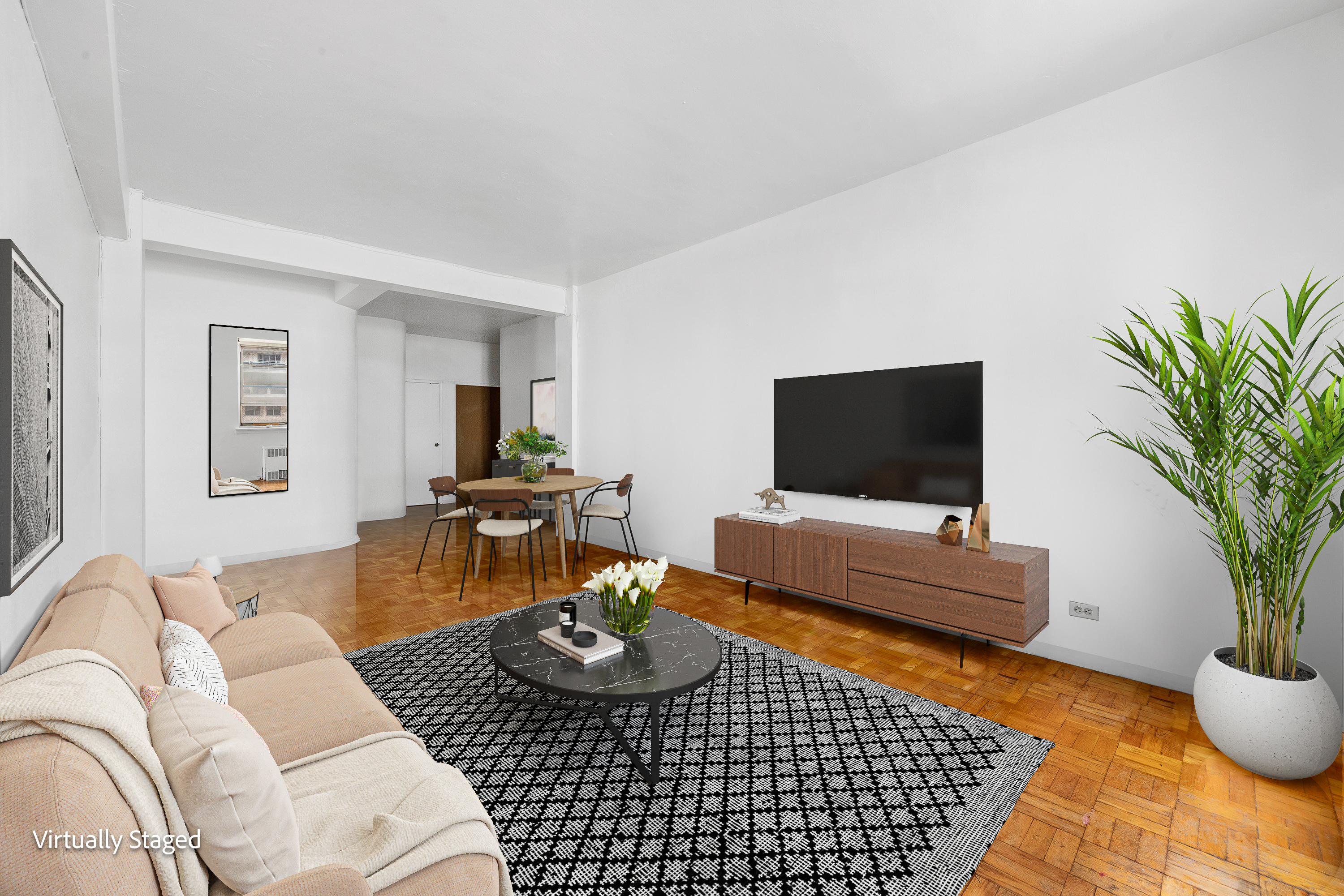 800 Grand Concourse, Unit GMS Bronx, NY 10451 - Photo 2 of 13 a living room with furniture and a flat screen tv
