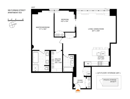 $2,375,000 | 360 Furman Street, Unit 933 | Brooklyn Heights