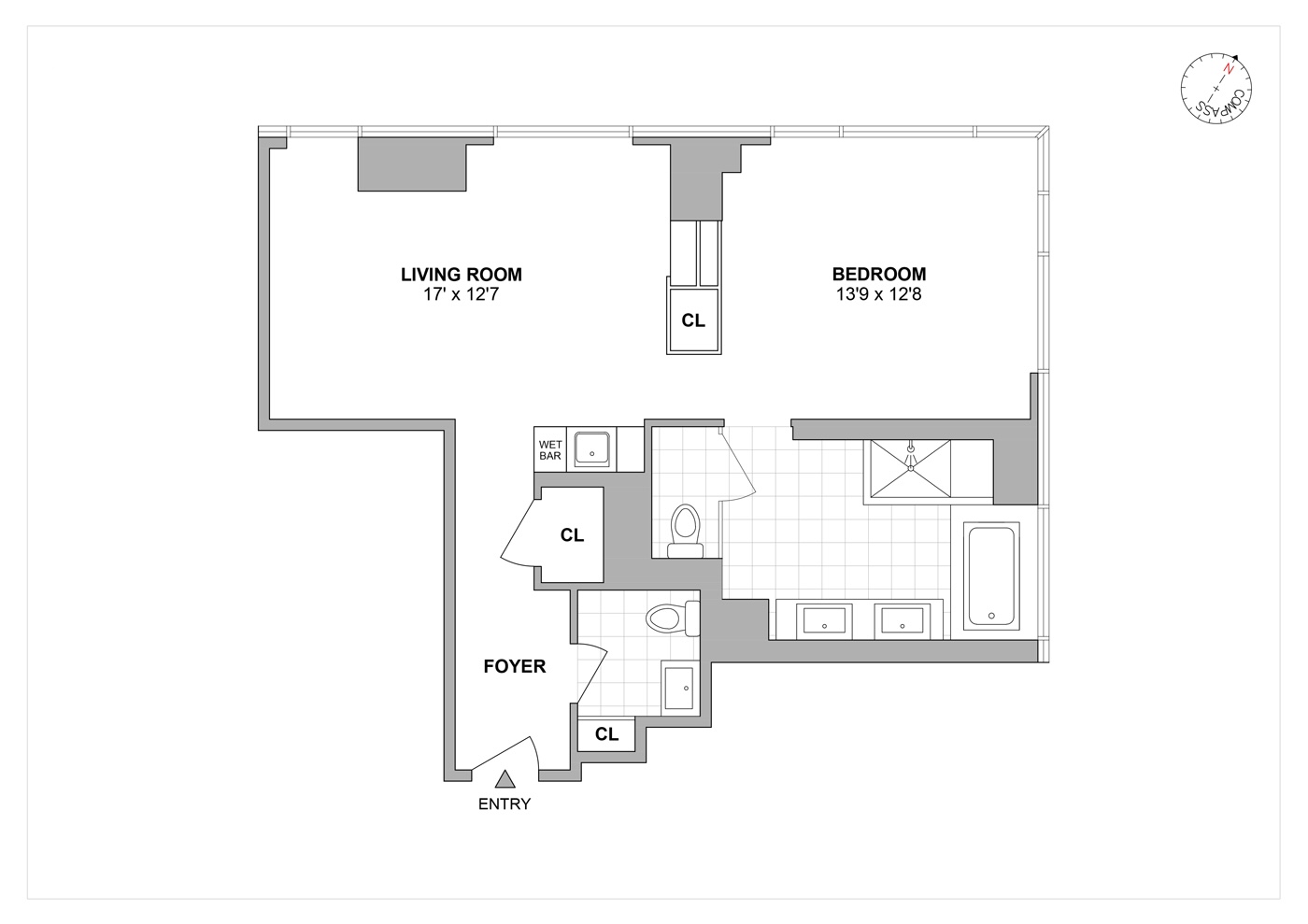 246 Spring Street, Unit 2910 Manhattan, NY 10013 - Photo 17 of 17 a picture of a floor plan